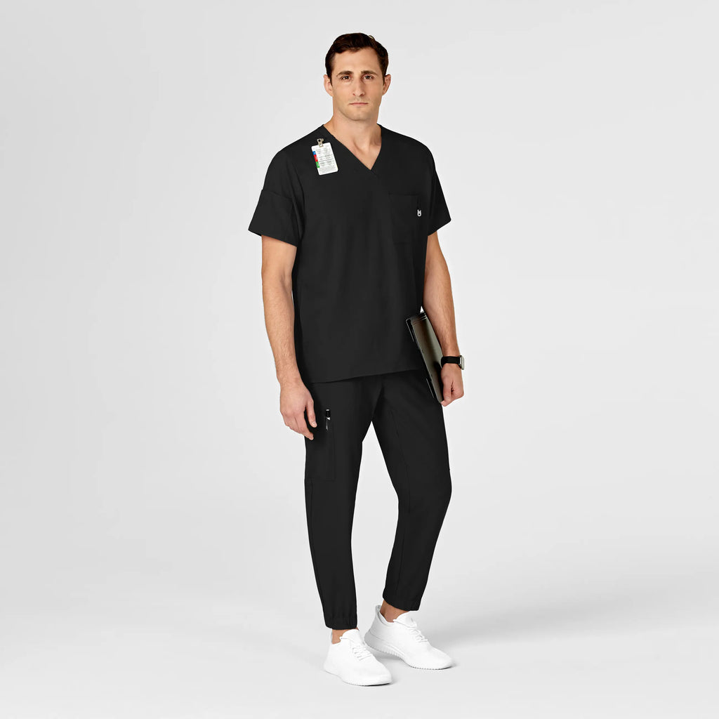 Wink Scrubs Men's W123 Cargo Jogger Scrub Pant Black | scrub-supply.com