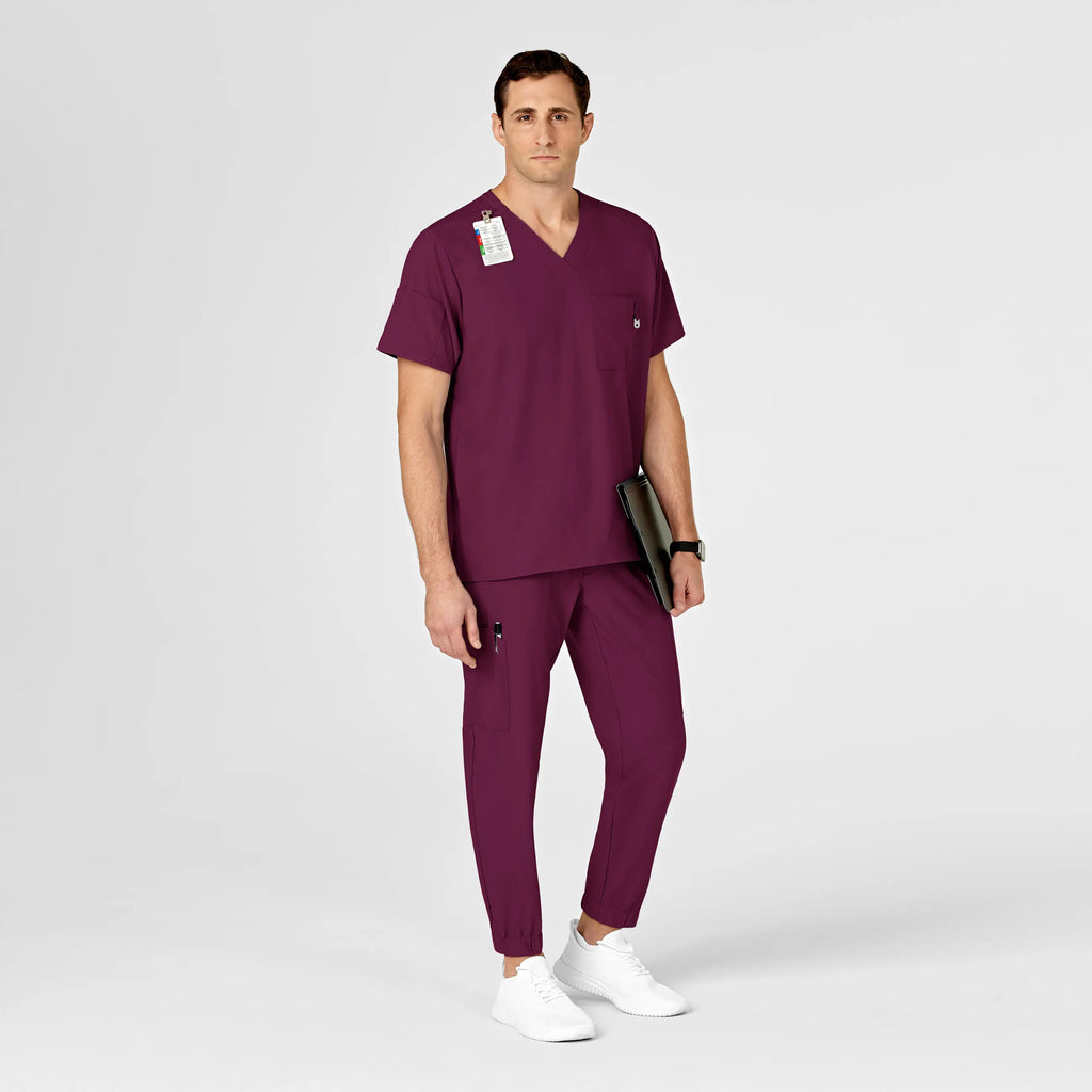 Wink Scrubs Men's W123 Cargo Jogger Scrub Pant Wine | scrub-supply.com