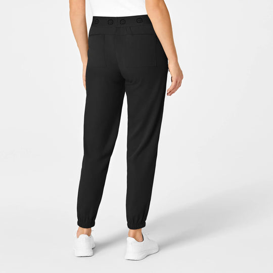 Wink Scrubs Women's Slim Cargo Jogger Scrub Pant Black | scrub-supply.com