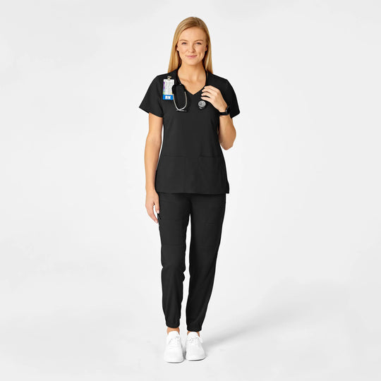 Wink Scrubs Women's Slim Cargo Jogger Scrub Pant Black | scrub-supply.com