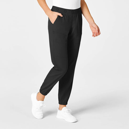 Wink Scrubs Women's Slim Cargo Jogger Scrub Pant Black | scrub-supply.com