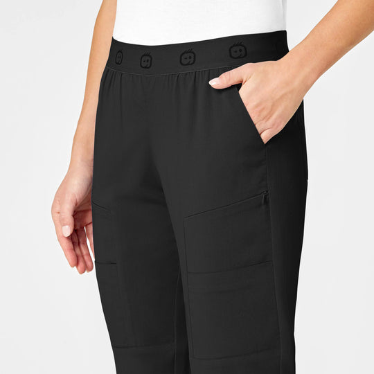 Wink Scrubs Women's Slim Cargo Jogger Scrub Pant Black | scrub-supply.com