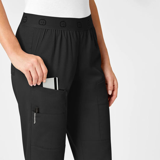 Wink Scrubs Women's Slim Cargo Jogger Scrub Pant Black | scrub-supply.com