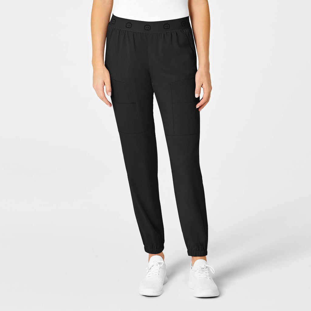 Wink Scrubs Women's Slim Cargo Jogger Scrub Pant Black | scrub-supply.com