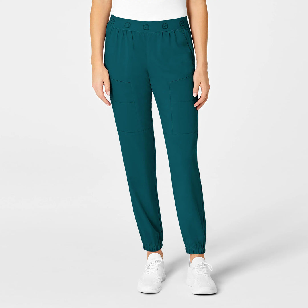Wink Scrubs Women's Slim Cargo Jogger Scrub Pant Caribbean Blue | scrub-supply.com