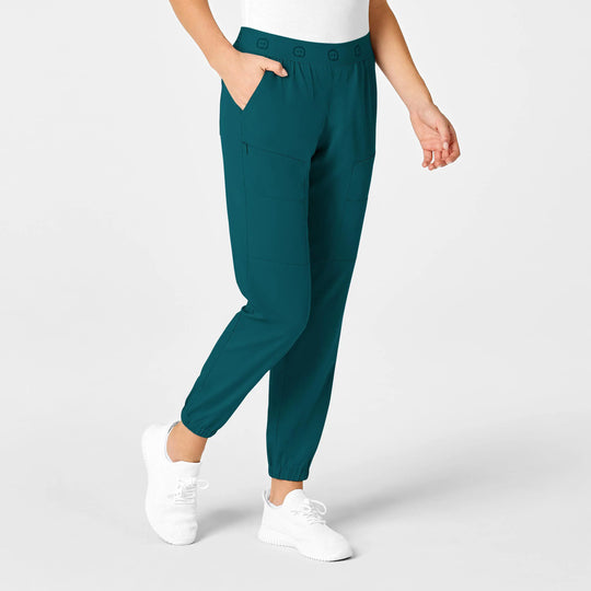 Wink Scrubs Women's Slim Cargo Jogger Scrub Pant Caribbean Blue | scrub-supply.com
