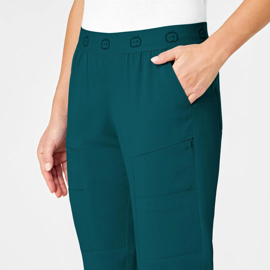 Wink Scrubs Women's Slim Cargo Jogger Scrub Pant Caribbean Blue | scrub-supply.com