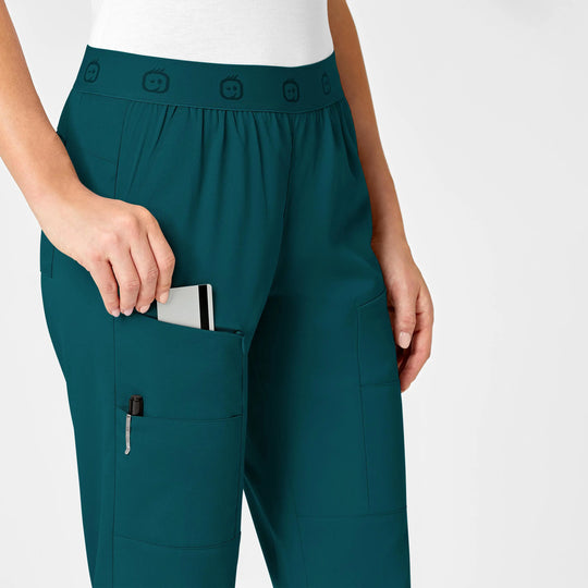Wink Scrubs Women's Slim Cargo Jogger Scrub Pant Caribbean Blue | scrub-supply.com