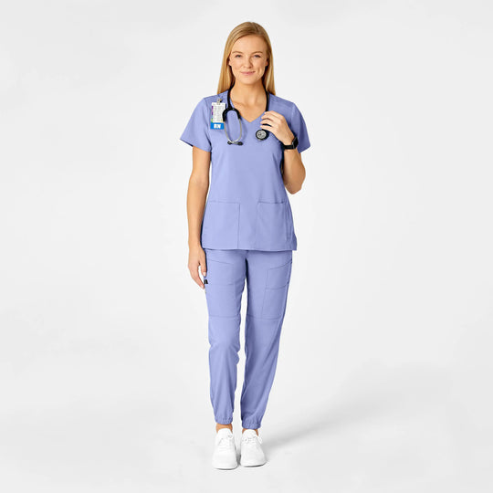 Wink Scrubs Women's Slim Cargo Jogger Scrub Pant Ceil Blue | scrub-supply.com