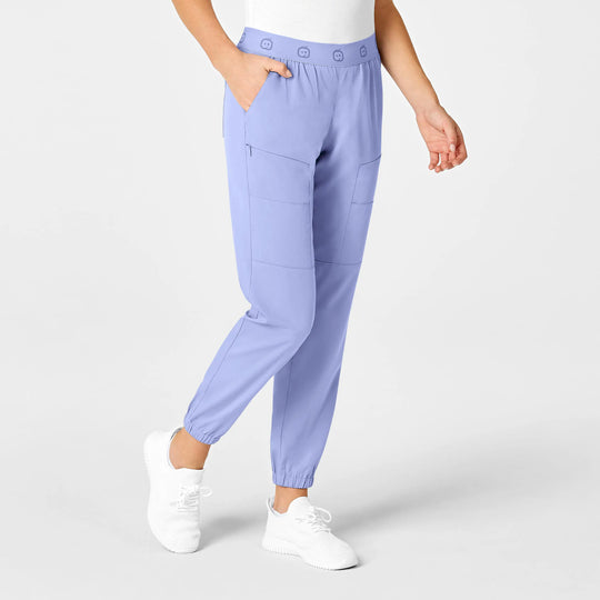 Wink Scrubs Women's Slim Cargo Jogger Scrub Pant Ceil Blue | scrub-supply.com