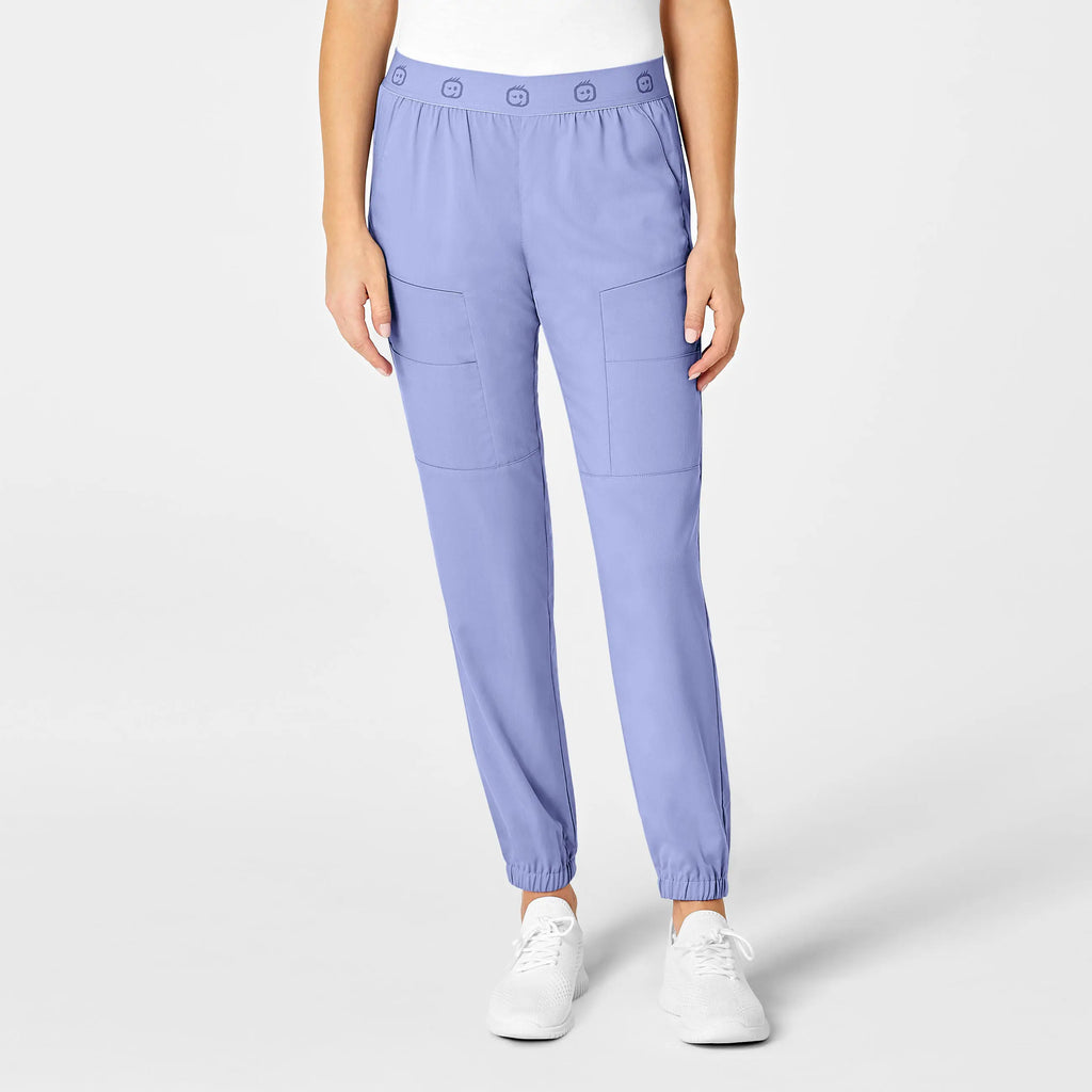 Wink Scrubs Women's Slim Cargo Jogger Scrub Pant Ceil Blue | scrub-supply.com