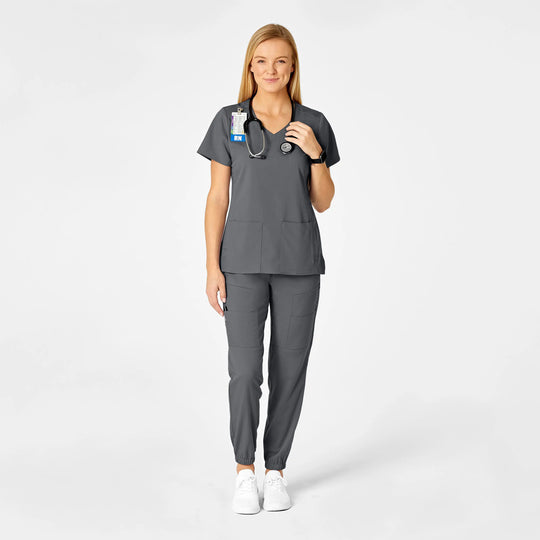 Wink Scrubs Women's Slim Cargo Jogger Scrub Pant Pewter | scrub-supply.com