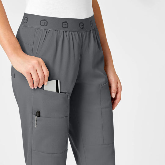 Wink Scrubs Women's Slim Cargo Jogger Scrub Pant Pewter | scrub-supply.com