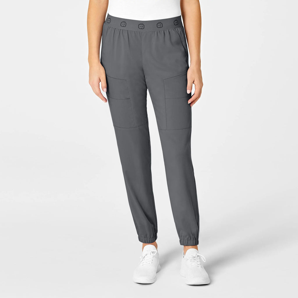 Wink Scrubs Women's Slim Cargo Jogger Scrub Pant Pewter | scrub-supply.com