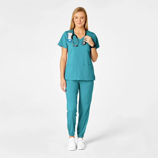 Wink Scrubs Women's Slim Cargo Jogger Scrub Pant Teal | scrub-supply.com