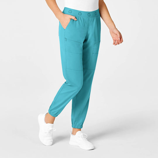 Wink Scrubs Women's Slim Cargo Jogger Scrub Pant Teal | scrub-supply.com