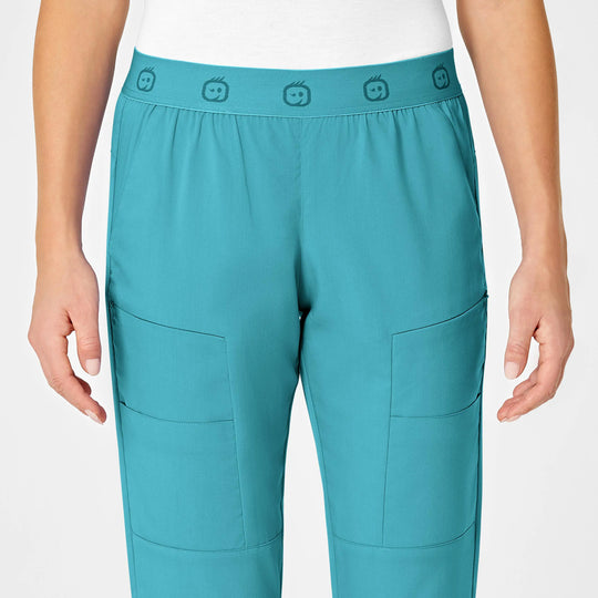 Wink Scrubs Women's Slim Cargo Jogger Scrub Pant Teal | scrub-supply.com
