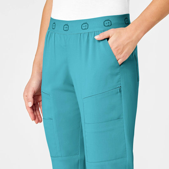 Wink Scrubs Women's Slim Cargo Jogger Scrub Pant Teal | scrub-supply.com