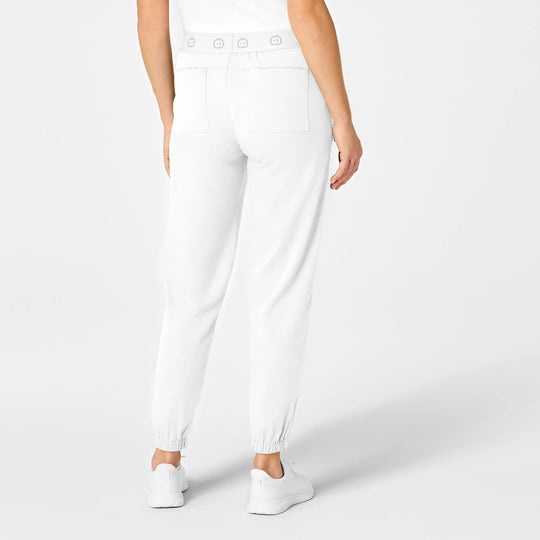Wink Scrubs Women's Slim Cargo Jogger Scrub Pant White | scrub-supply.com