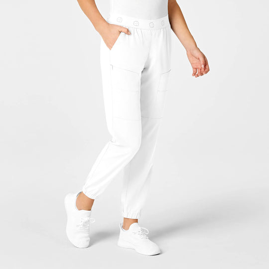 Wink Scrubs Women's Slim Cargo Jogger Scrub Pant White | scrub-supply.com