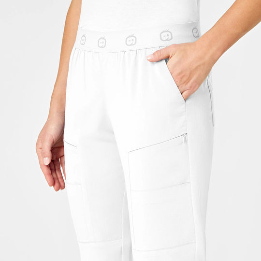 Wink Scrubs Women's Slim Cargo Jogger Scrub Pant White | scrub-supply.com