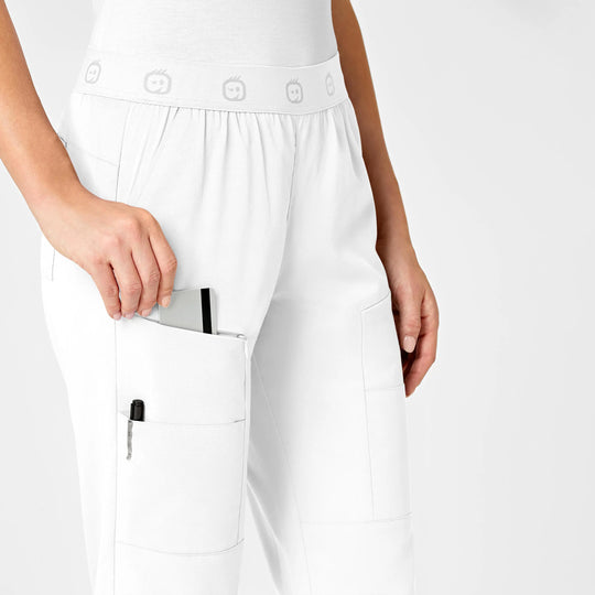 Wink Scrubs Women's Slim Cargo Jogger Scrub Pant White | scrub-supply.com