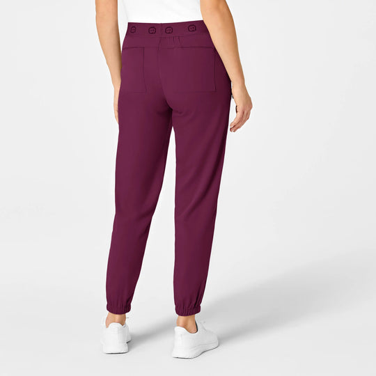 Wink Scrubs Women's Slim Cargo Jogger Scrub Pant Wine | scrub-supply.com