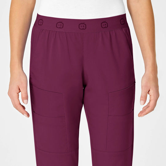 Wink Scrubs Women's Slim Cargo Jogger Scrub Pant Wine | scrub-supply.com