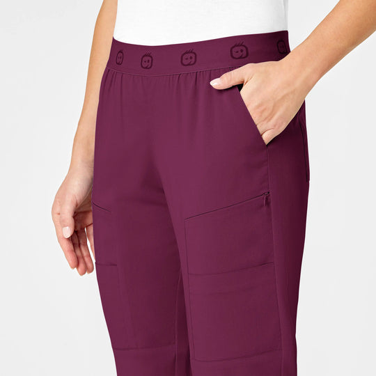 Wink Scrubs Women's Slim Cargo Jogger Scrub Pant Wine | scrub-supply.com