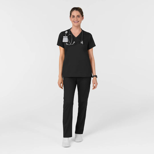 Wink Scrubs Women's Women’s High Rise Tapered Scrub Pant Black | scrub-supply.com