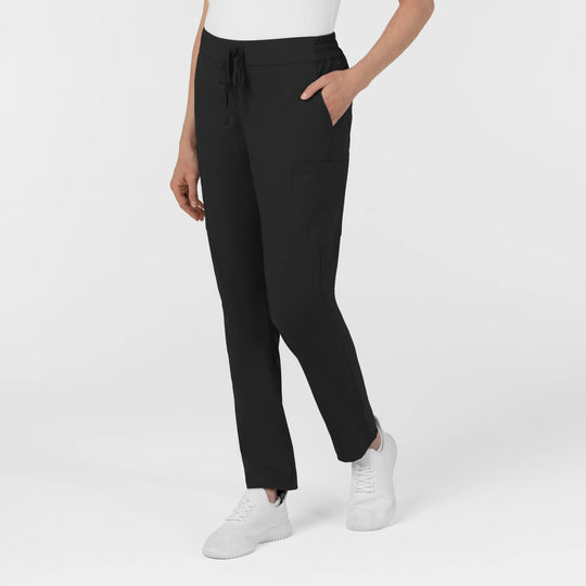 Wink Scrubs Women's Women’s High Rise Tapered Scrub Pant Black | scrub-supply.com