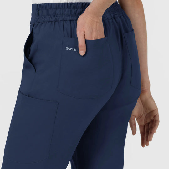Wink Scrubs Women's Women’s High Rise Tapered Scrub Pant Navy | scrub-supply.com