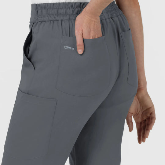 Wink Scrubs Women's Women’s High Rise Tapered Scrub Pant Pewter | scrub-supply.com