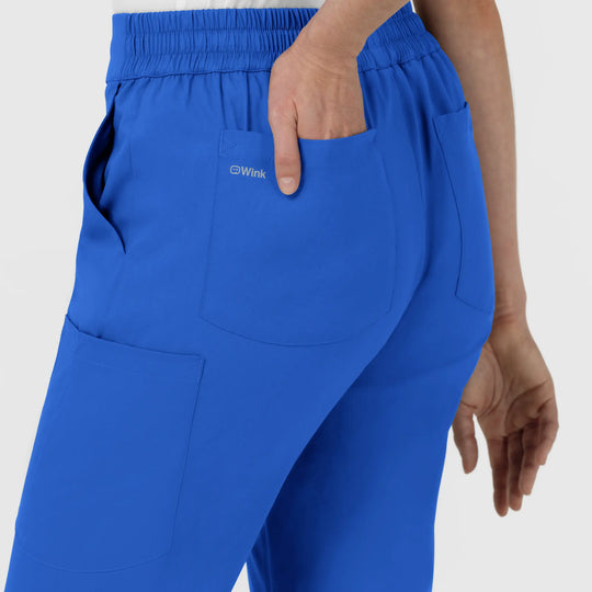 Wink Scrubs Women's Women’s High Rise Tapered Scrub Pant Royal Blue | scrub-supply.com