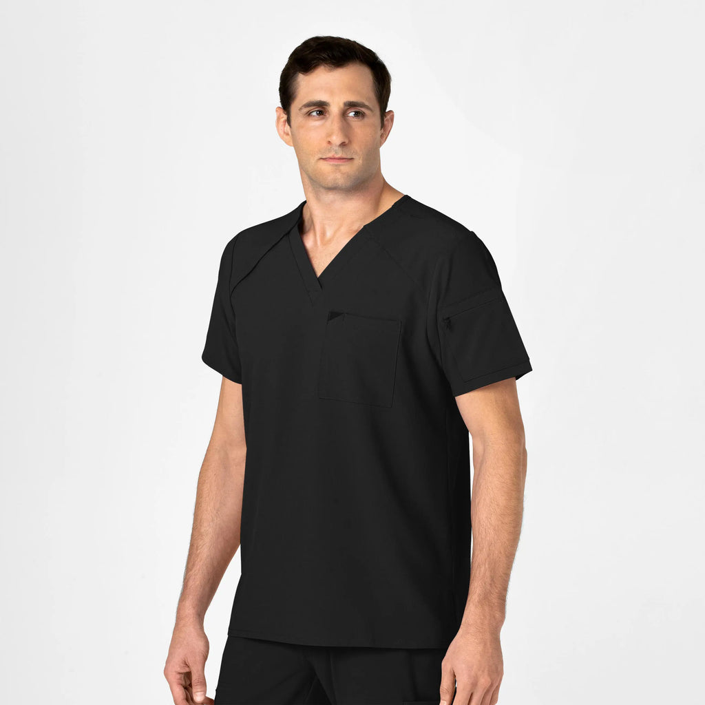 Wink Scrubs Men's EZ Zip Scrub Top Black | scrub-supply.com