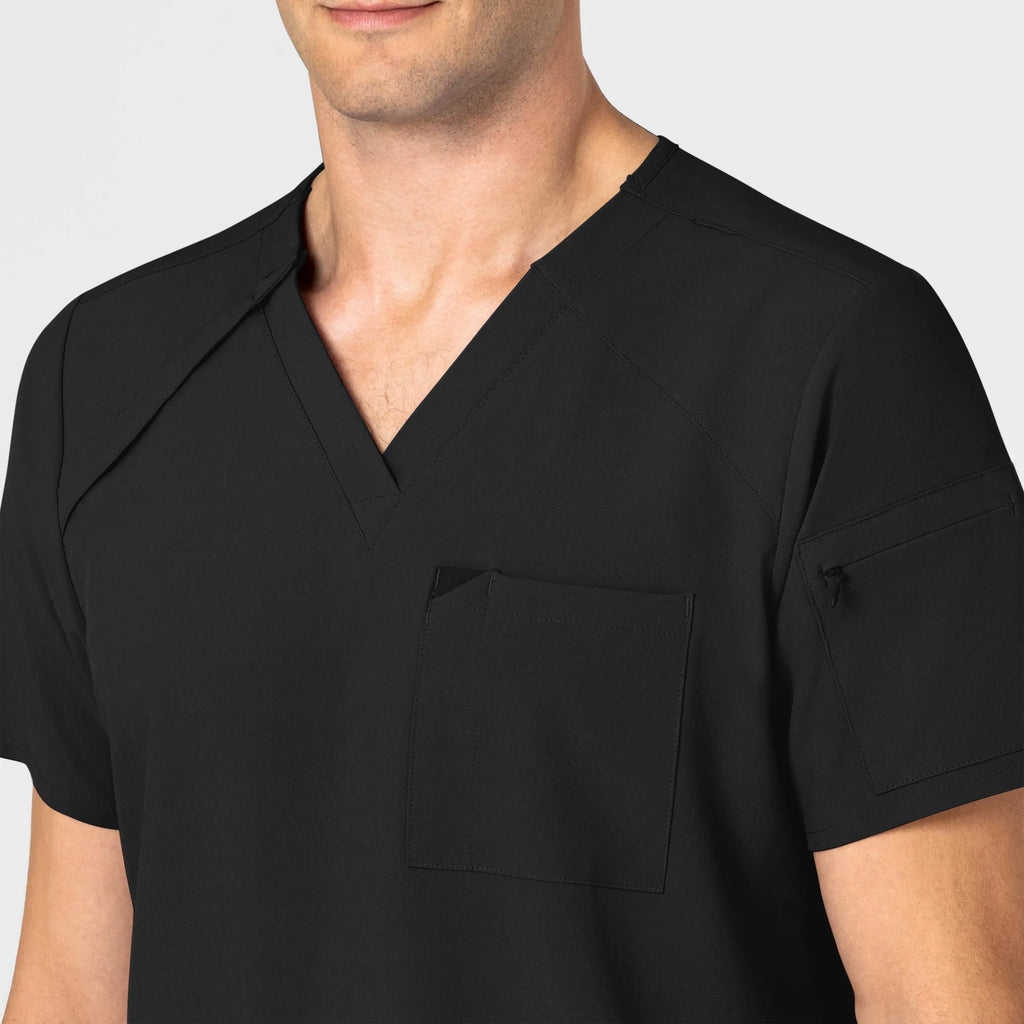 Wink Scrubs Men's EZ Zip Scrub Top Black | scrub-supply.com