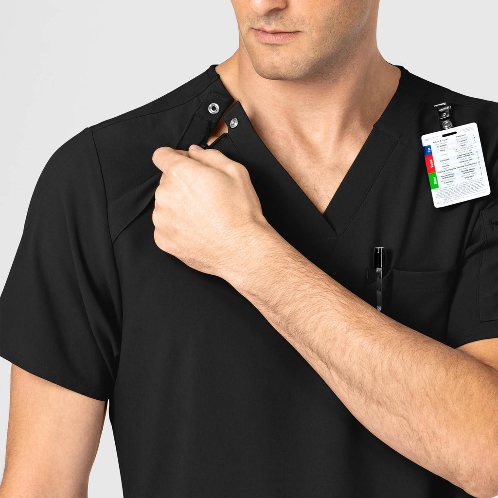 Wink Scrubs Men's EZ Zip Scrub Top Black | scrub-supply.com