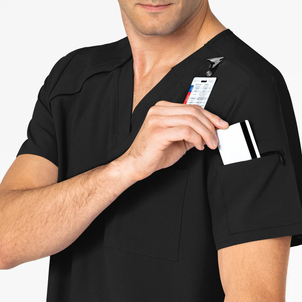 Wink Scrubs Men's EZ Zip Scrub Top Black | scrub-supply.com