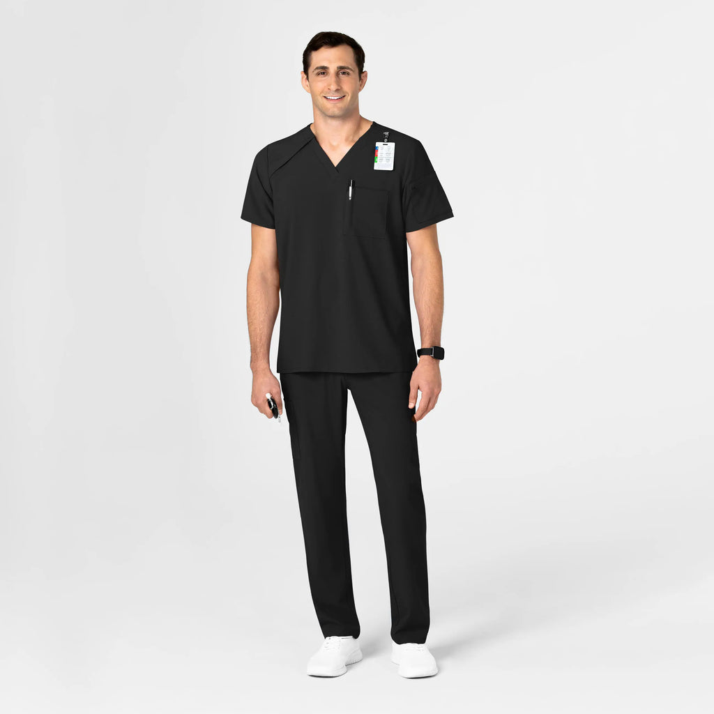 Wink Scrubs Men's EZ Zip Scrub Top Black | scrub-supply.com