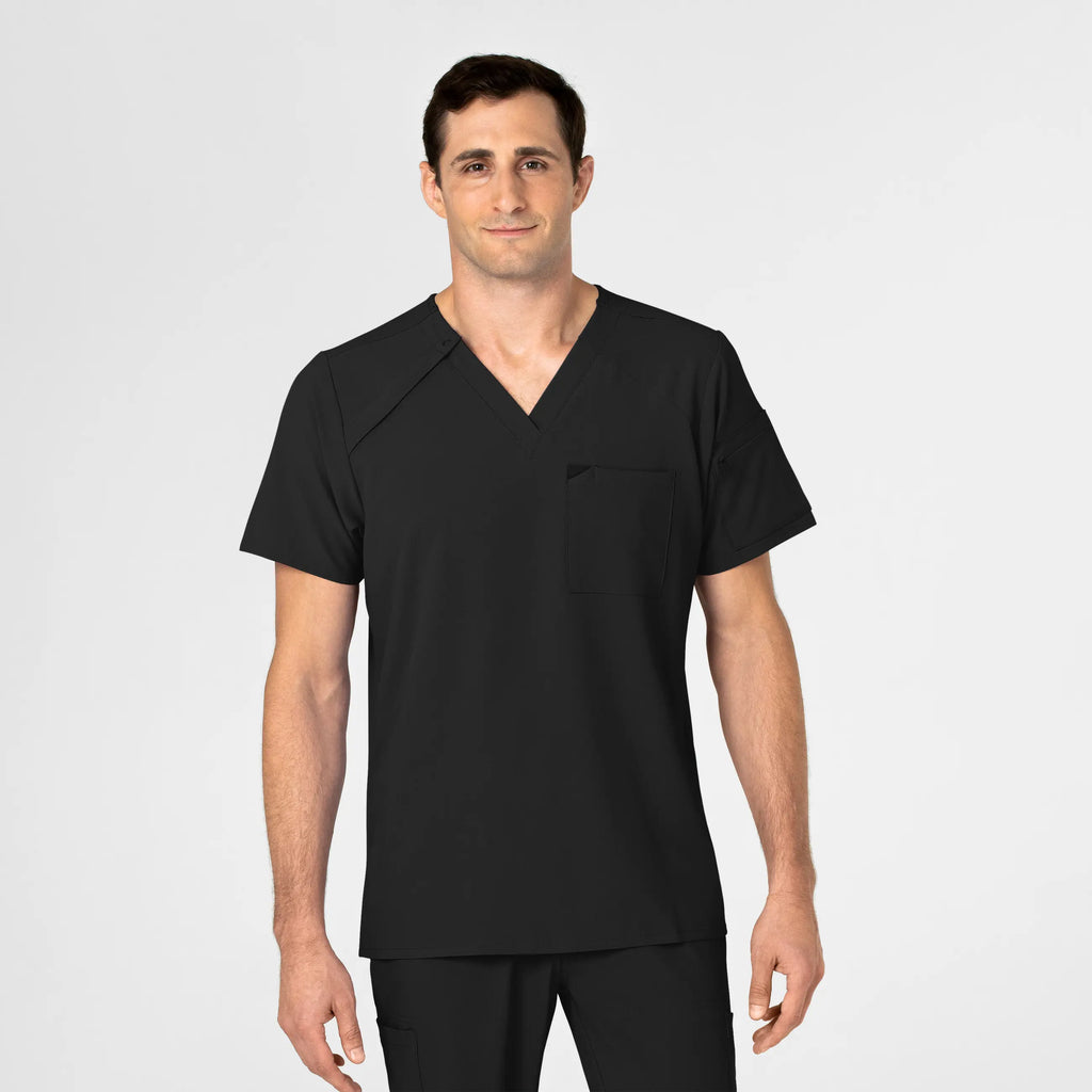 Wink Scrubs Men's EZ Zip Scrub Top Black | scrub-supply.com