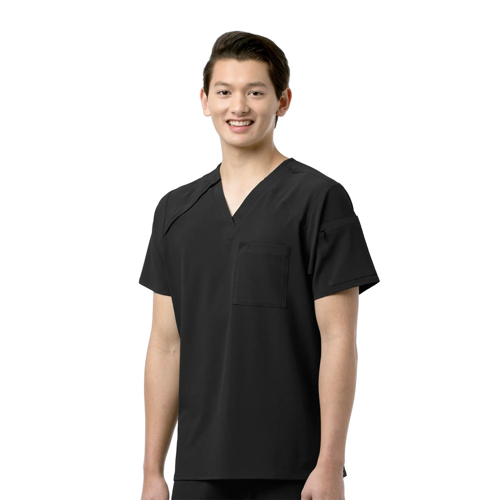 Wink Scrubs Men's EZ Zip Scrub Top Black | scrub-supply.com