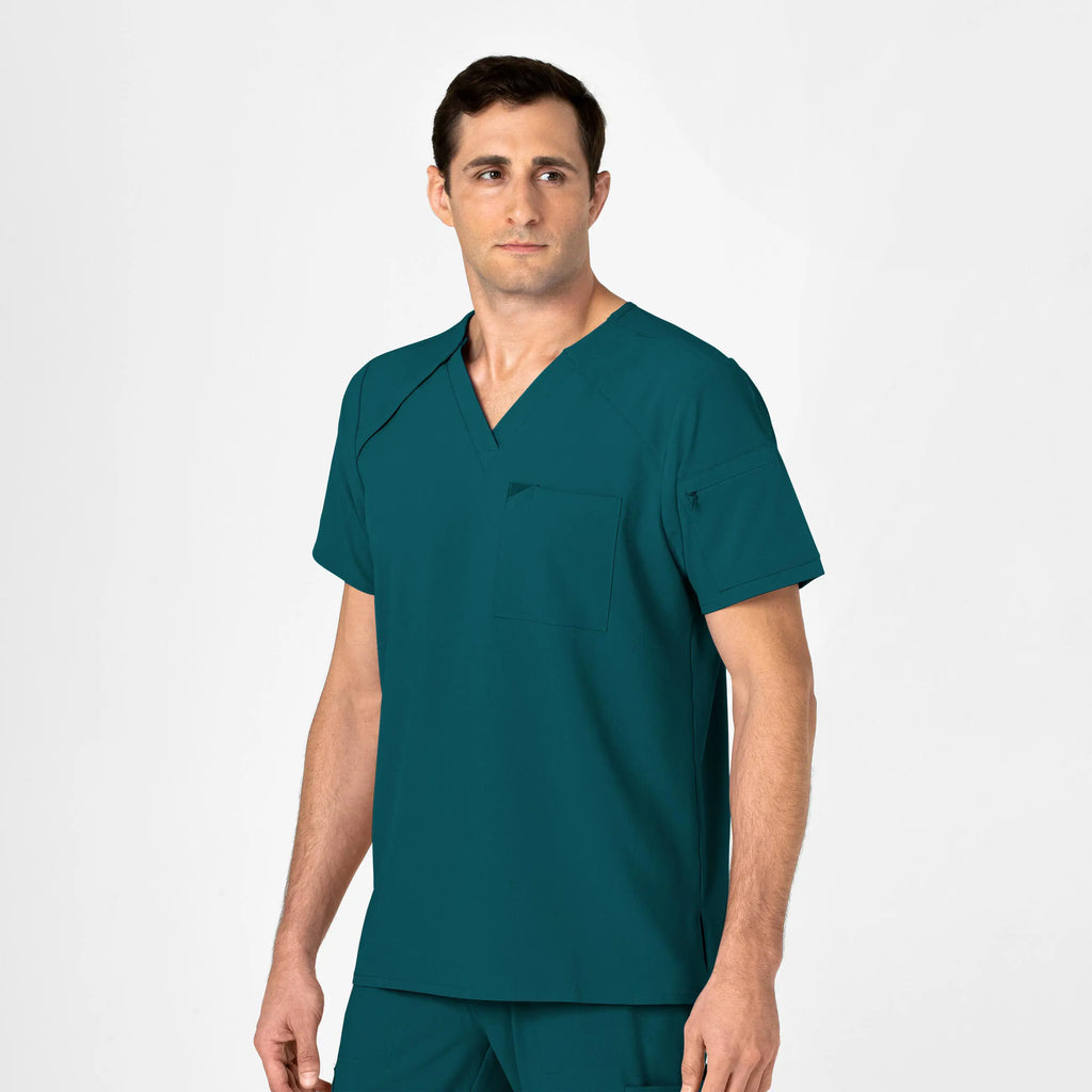 Wink Scrubs Men's EZ Zip Scrub Top Caribbean Blue | scrub-supply.com