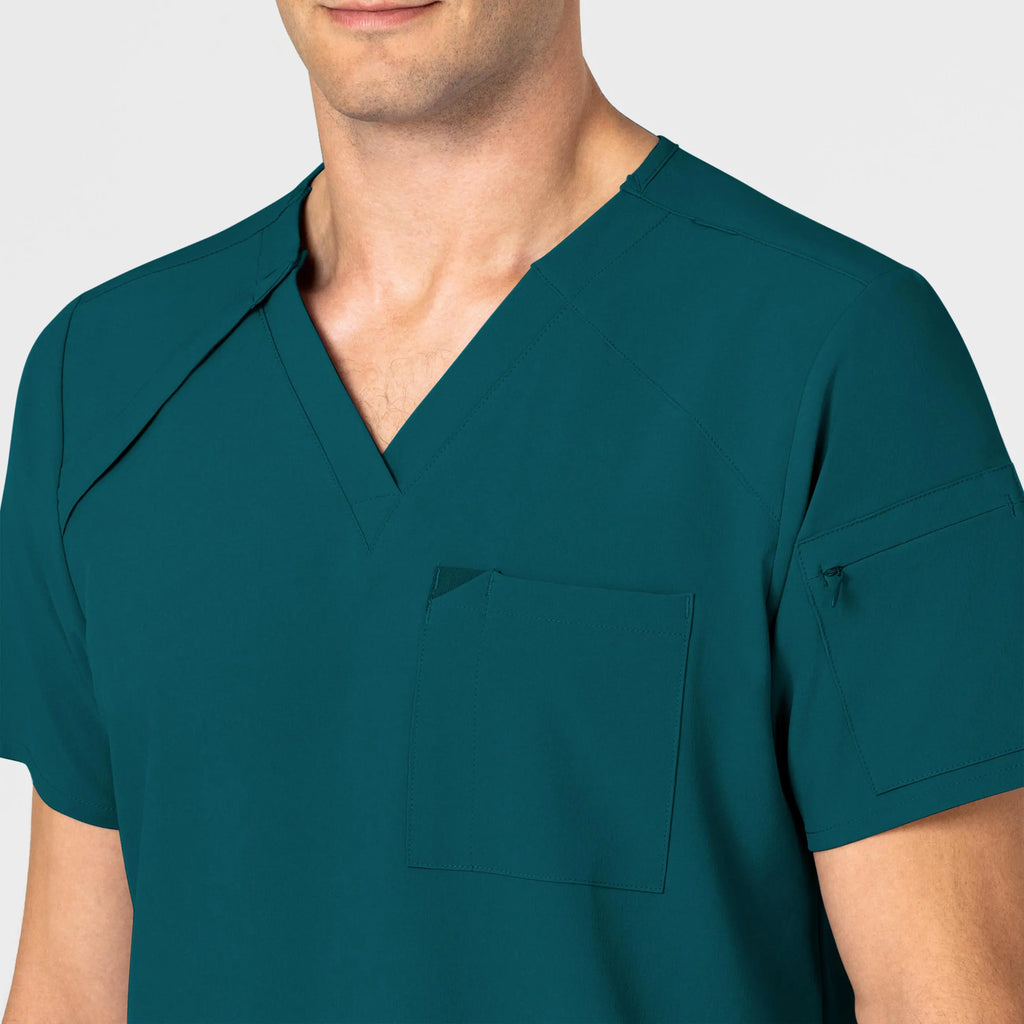 Wink Scrubs Men's EZ Zip Scrub Top Caribbean Blue | scrub-supply.com