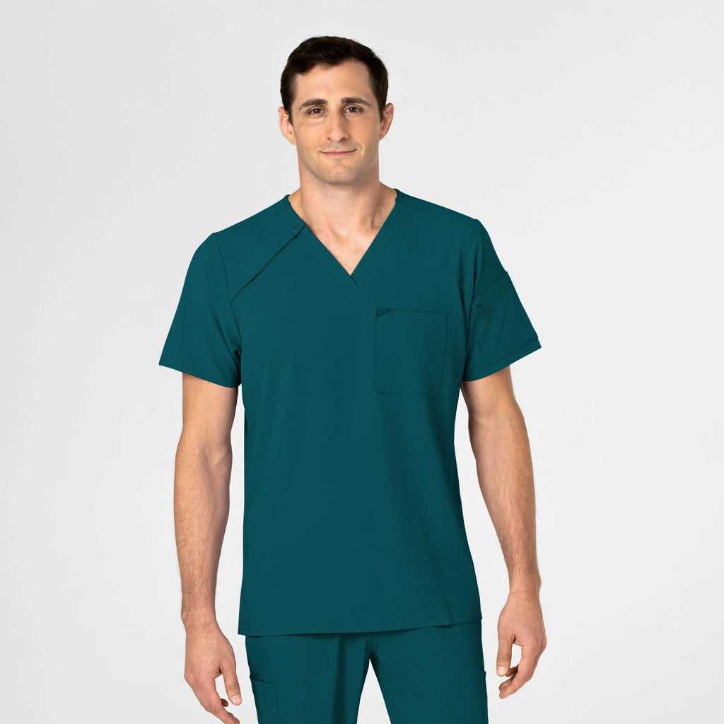 Wink Scrubs Men's EZ Zip Scrub Top Caribbean Blue | scrub-supply.com