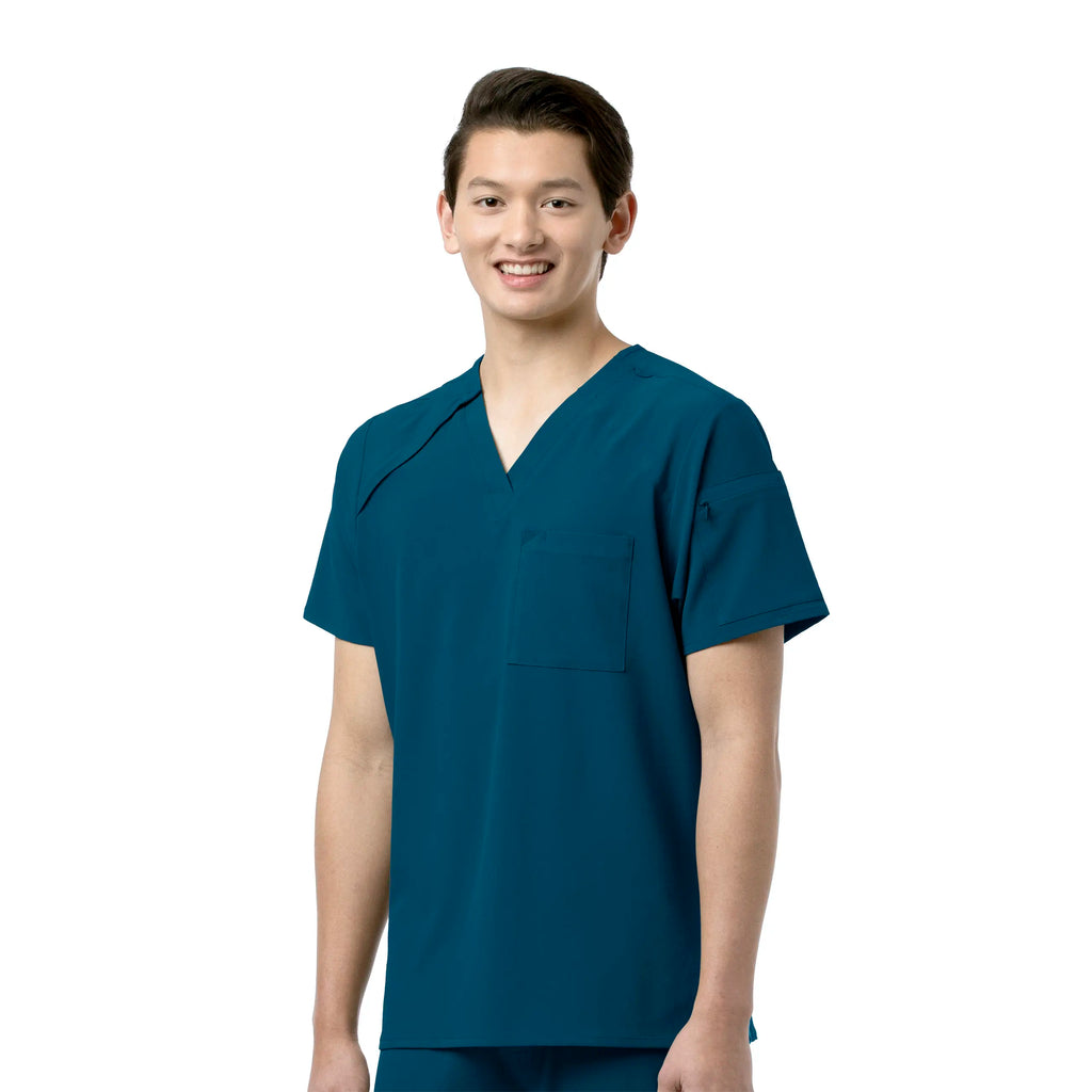 Wink Scrubs Men's EZ Zip Scrub Top Caribbean Blue | scrub-supply.com