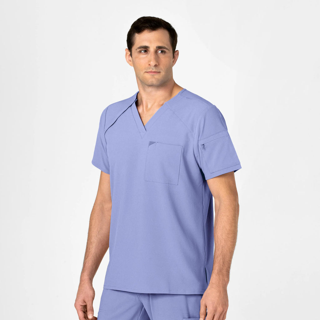 Wink Scrubs Men's EZ Zip Scrub Top Ceil Blue | scrub-supply.com