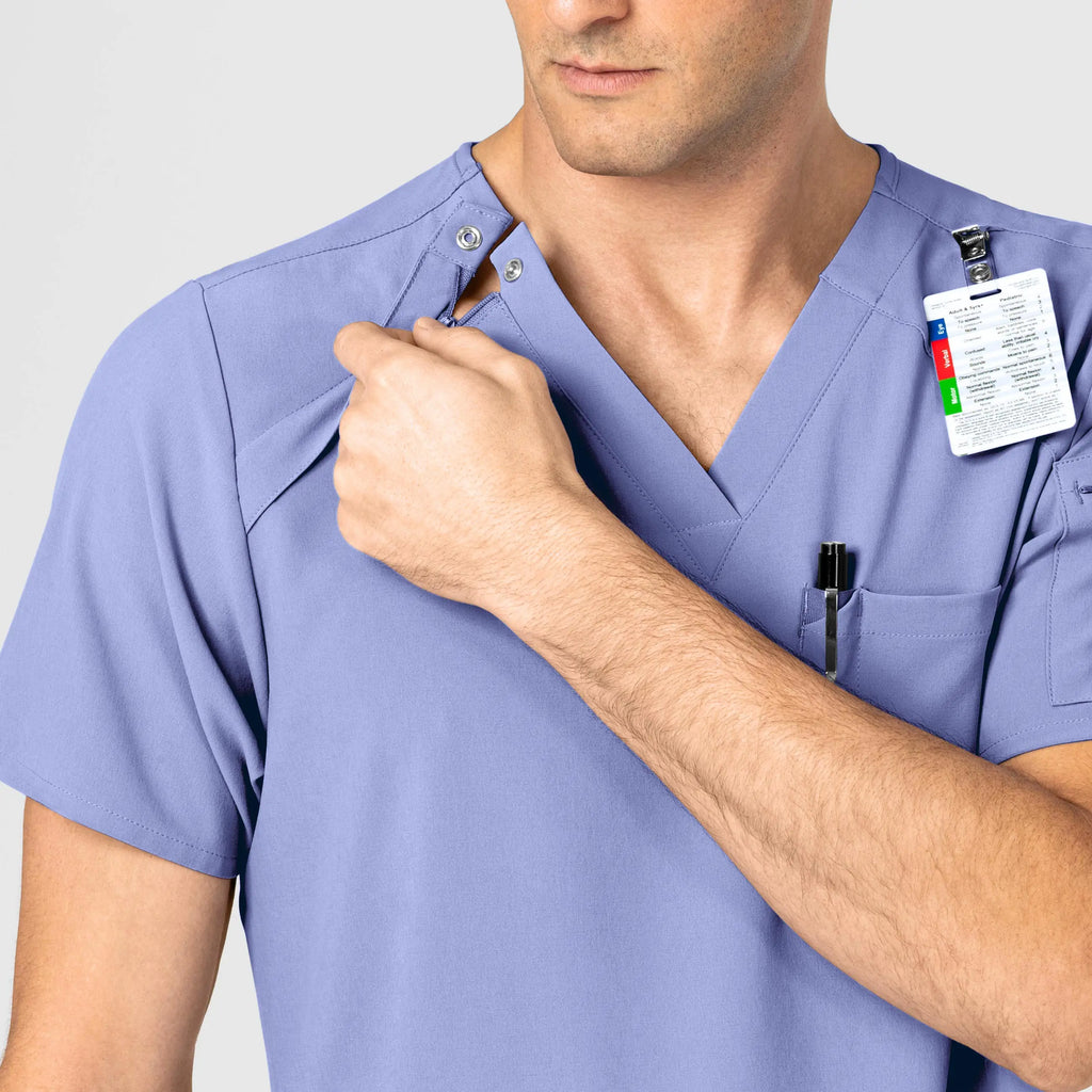 Wink Scrubs Men's EZ Zip Scrub Top Ceil Blue | scrub-supply.com