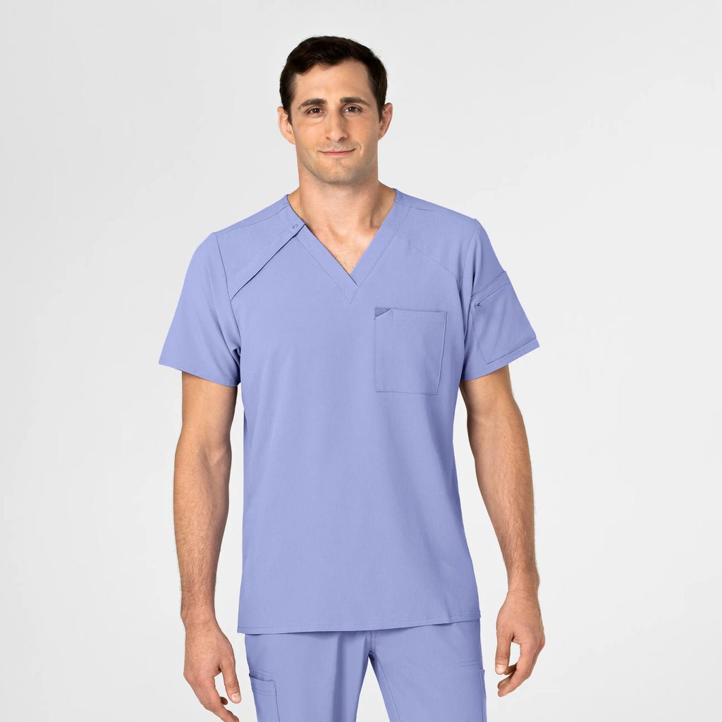 Wink Scrubs Men's EZ Zip Scrub Top Ceil Blue | scrub-supply.com