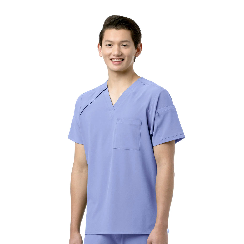 Wink Scrubs Men's EZ Zip Scrub Top Ceil Blue | scrub-supply.com