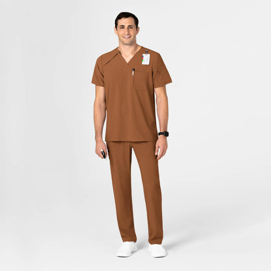 Wink Scrubs Men's EZ Zip Scrub Top Chai | scrub-supply.com